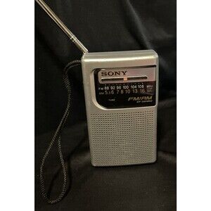 Vintage Sony ICF-S10MK2 Pocket Portable AM/FM Radio Silver Tested